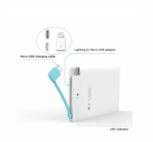 slim powerbank with cable