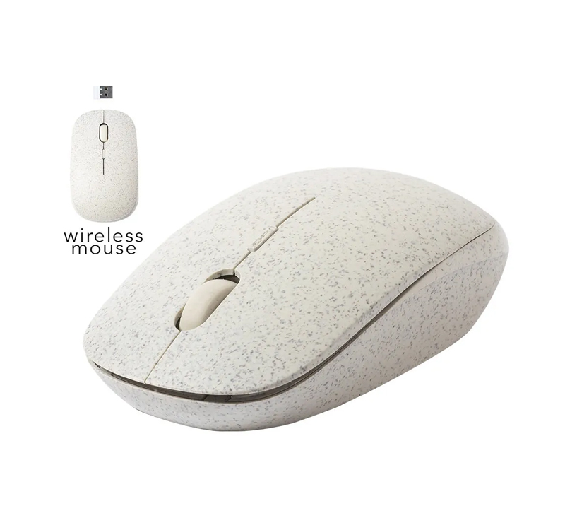 Eco Friendly Biodegradable Wheat Straw material 2.4G portable Wireless mouse for home and office